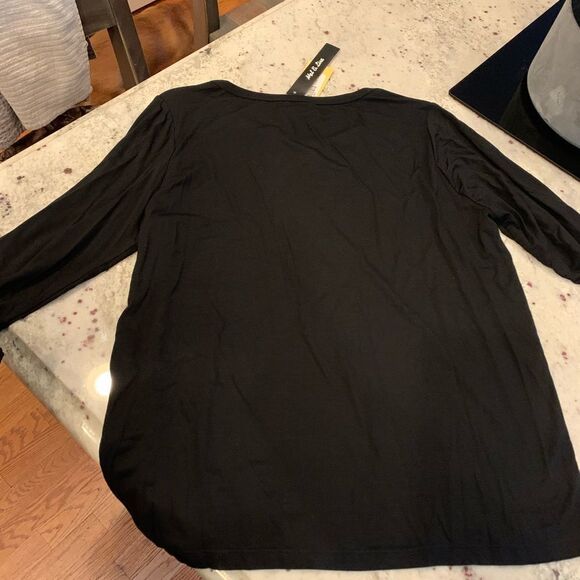 Mel & Lisa Deep Black Modal Long Sleeve T-Shirt sz S NWT - Picture 5 of 5
